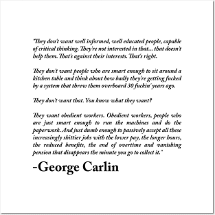 George Carlin Quote Posters and Art